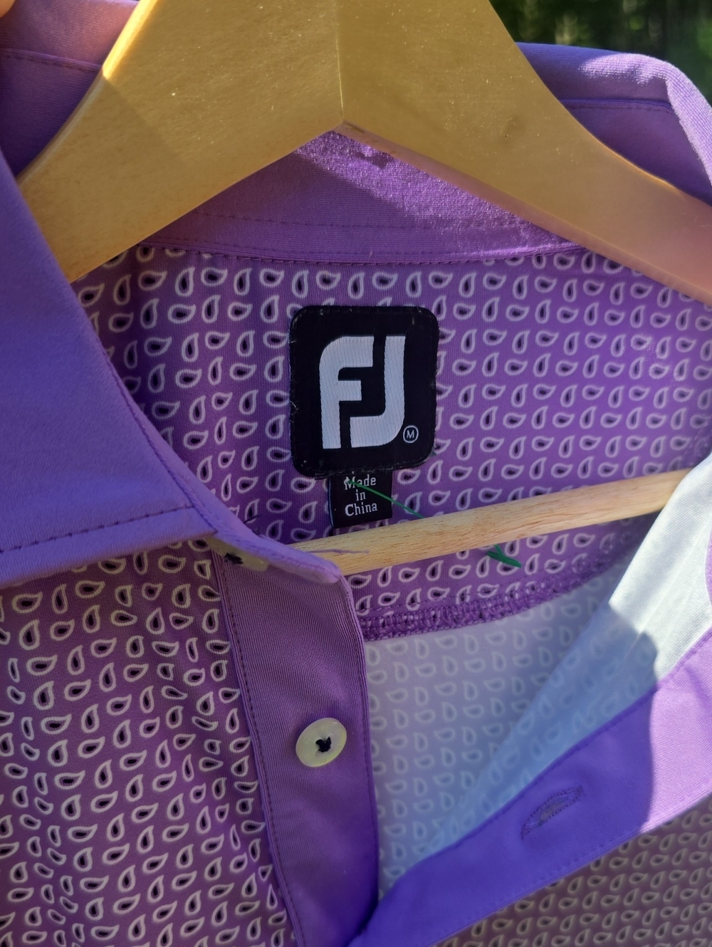 Foot Joy Violet Micro  Paisley Lisle Men's Golf Polo NWOT Medium